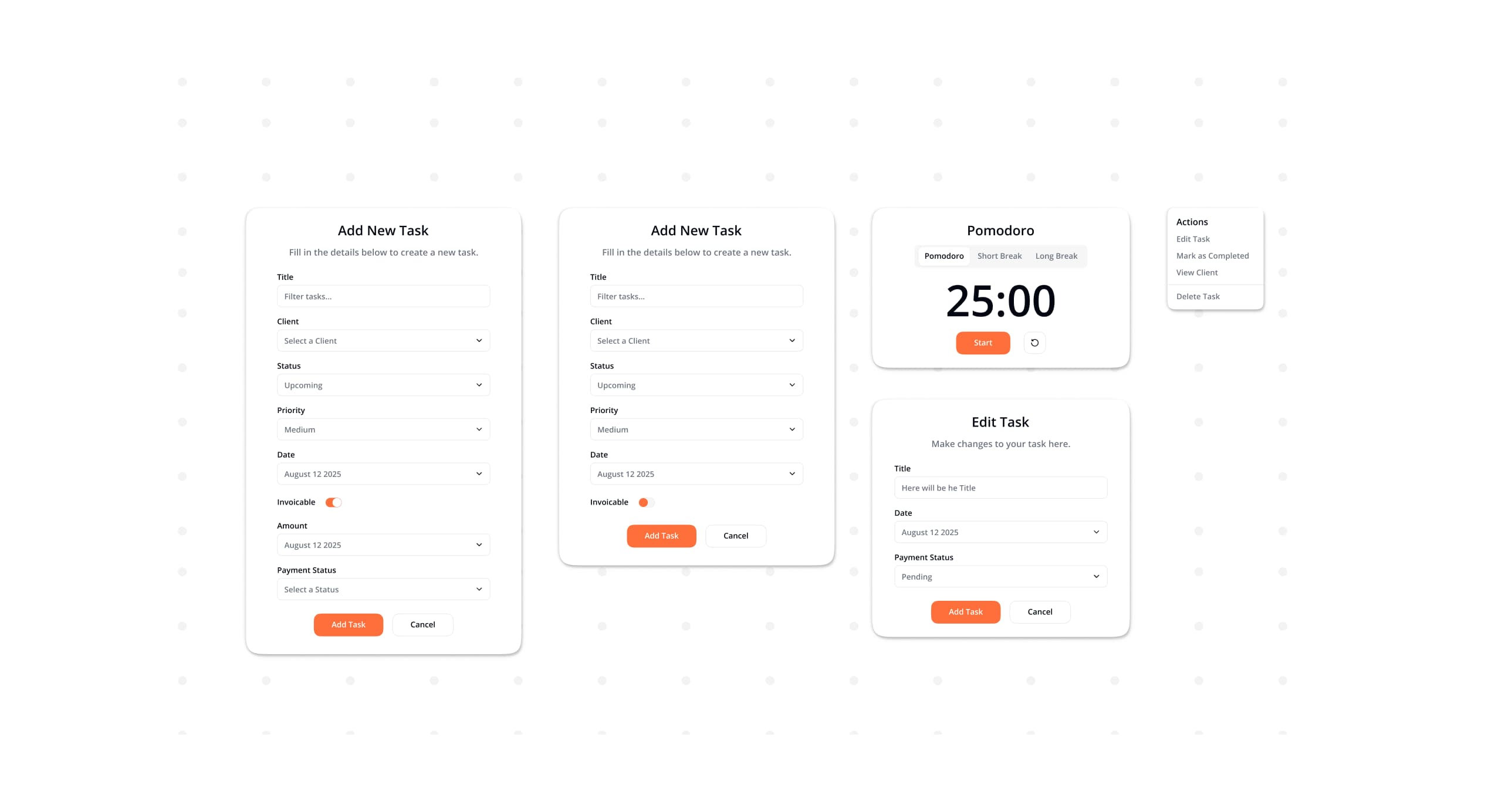 Atomic component of case study client management system