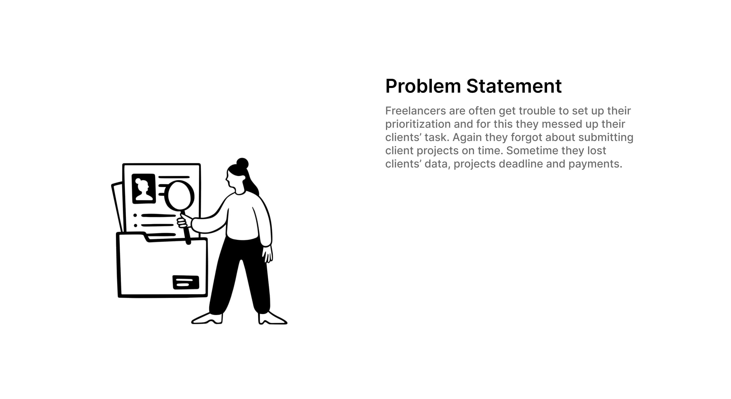 Problem statement image of case study client management system