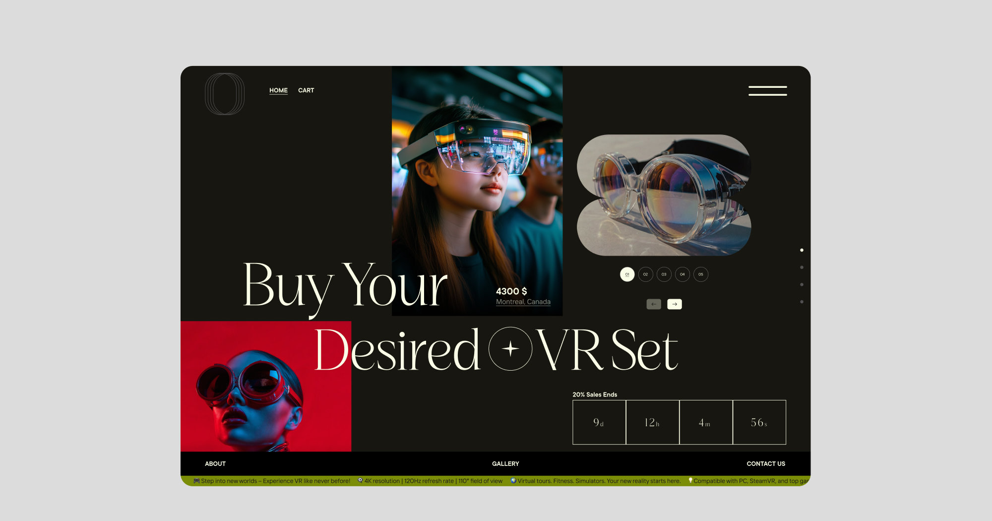 Website UI mockup showing a modern header design, responsive layout, and clean typography.