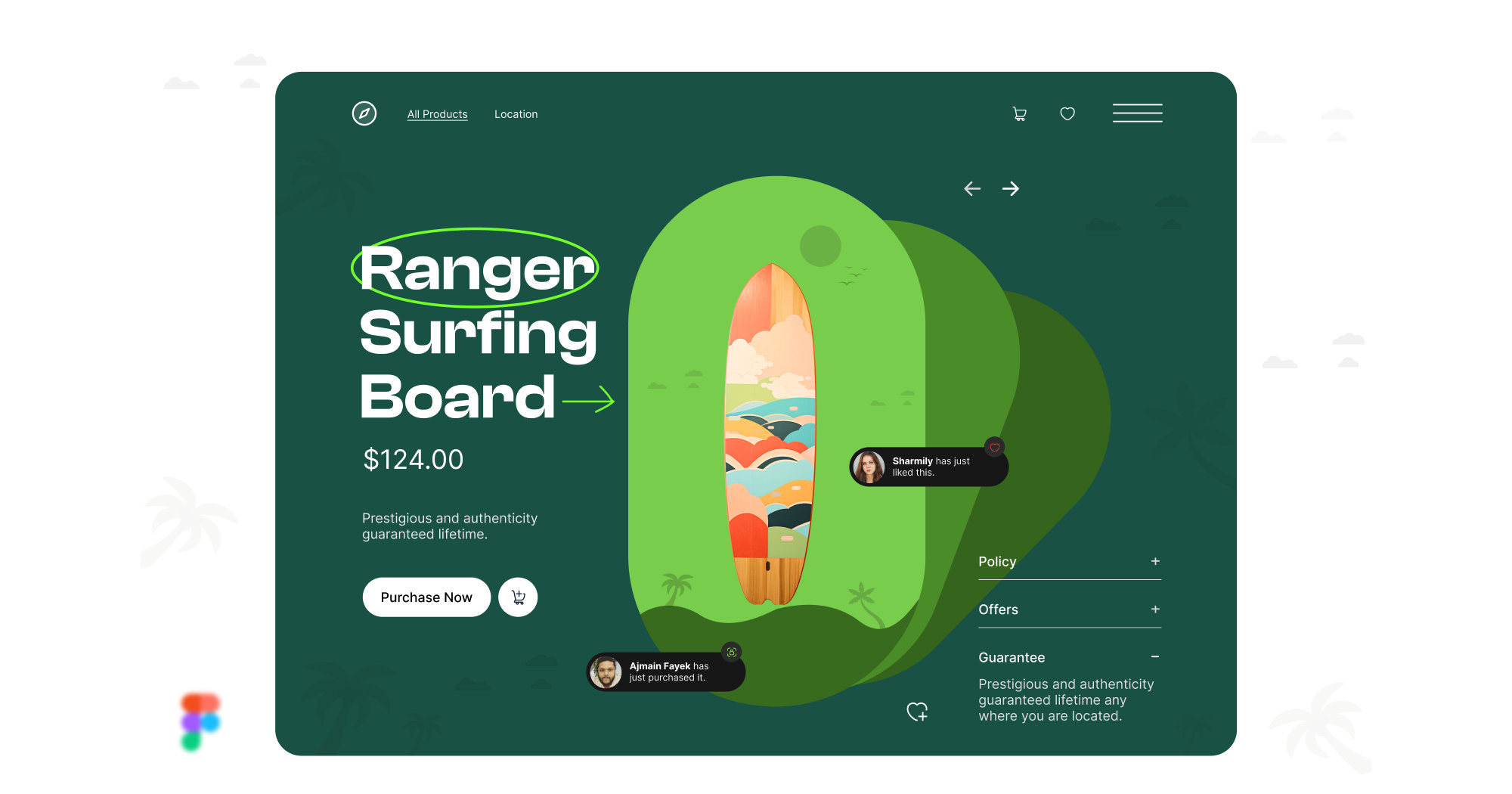 Website UI mockup showing a modern header design, responsive layout, and clean typography.