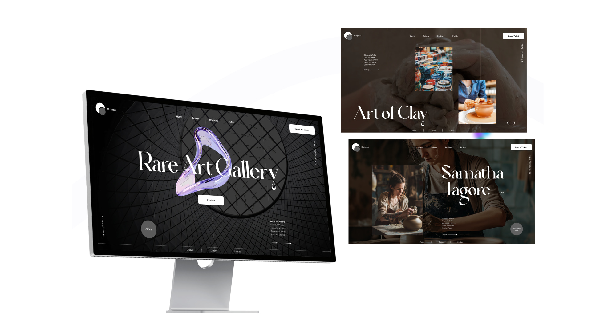 Modern website design featuring a clean layout with interactive navigation and hero section.