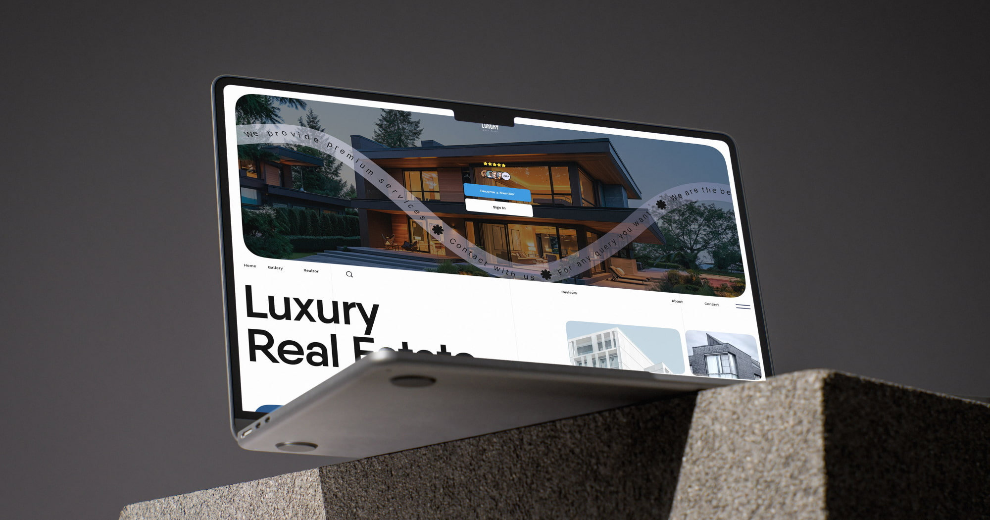 Modern website design featuring a clean layout with interactive navigation and hero section.