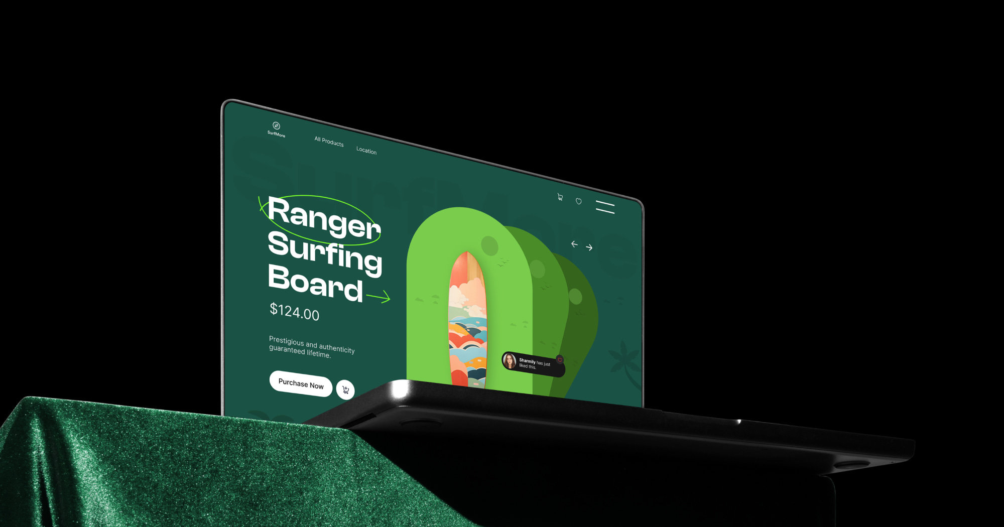 Modern website design featuring a clean layout with interactive navigation and hero section.
